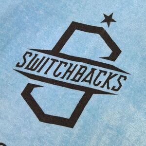 Colorado Springs Switchbacks FC Soccer Rally Towel Light Blue Amentum Sponsor
